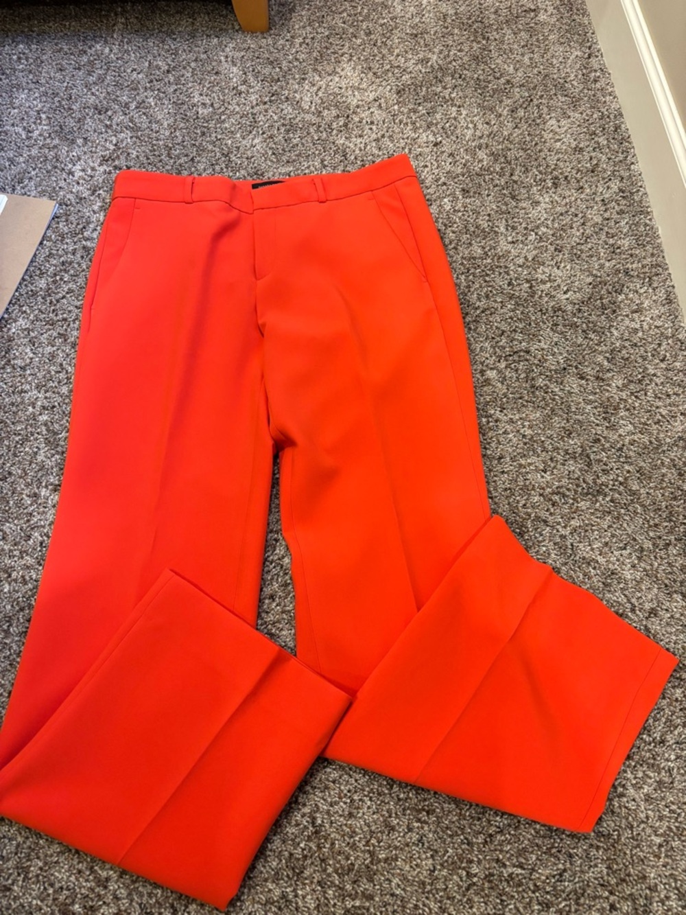 Banana Republic Vibrant Orange-Red Tailored Logan Pants NWOT - Picture 3 of 5